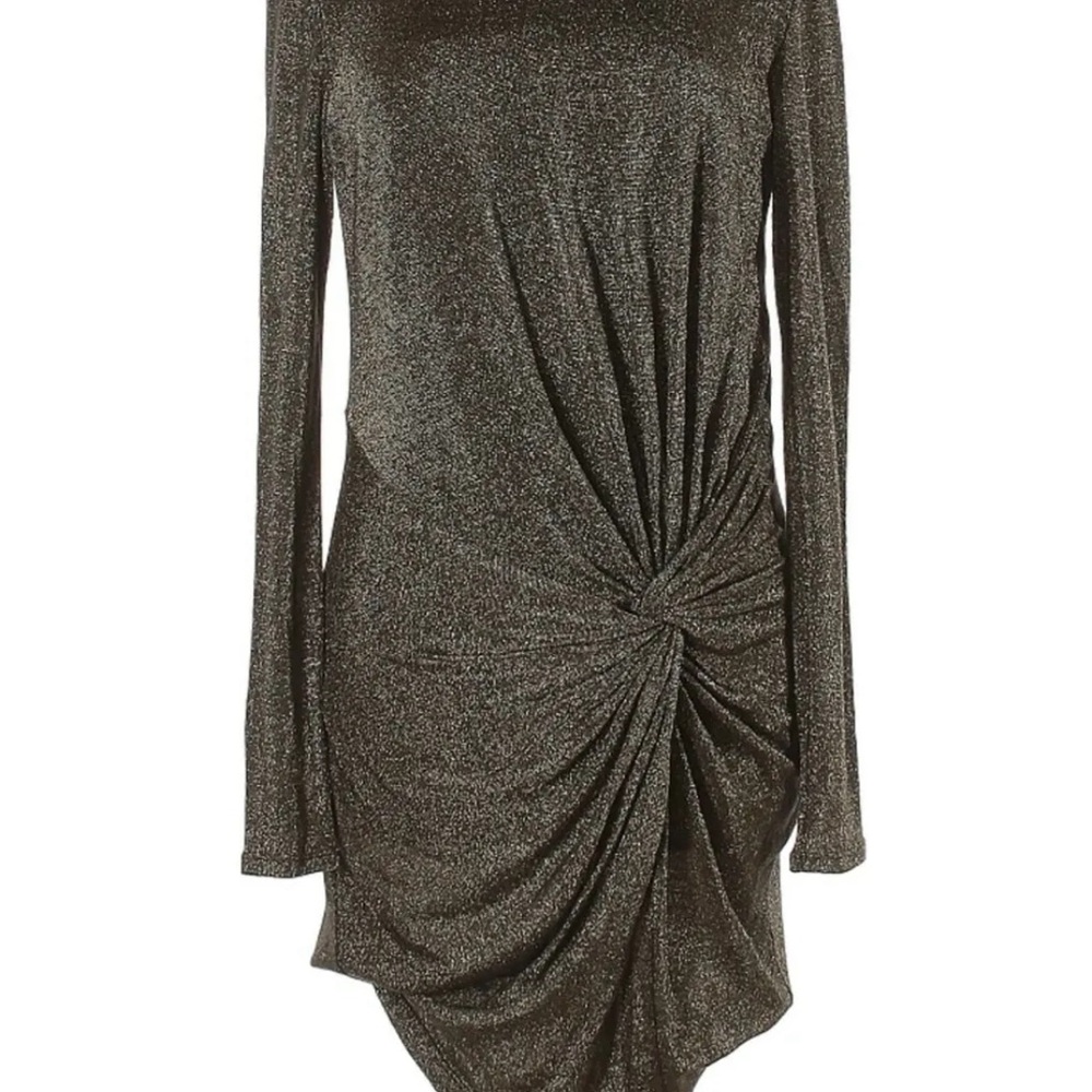 TED BAKER LADIES GOLD METALLIC PARTY DRESS 4 - Picture 2 of 5